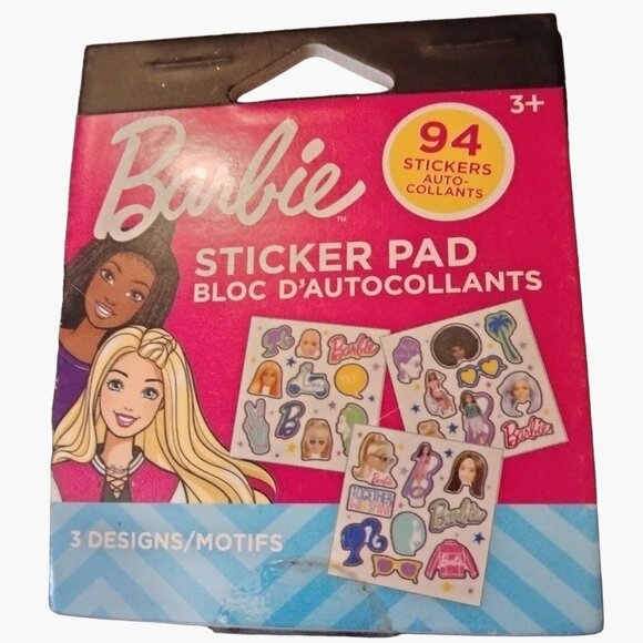 Barbie Sticker Pad With 94 Kids Crafts Scrapbooks Junk Journal Party Favor - Picture 1 of 5
